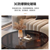 Yusenyi Xinjiang free shipping slate living room home 2025 new small apartment round glass light luxury simple combination coffee table black frame gray cabinet 50 gloss snow mountain white + 70 gloss snow round combination coffee table 卄9mm high gloss slate tabletop