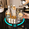 KAMAN high-looking desktop cosmetics storage box new skin care products transparent dressing table Internet celebrity lipstick rotating storage rack 360 rotation transparent 1 piece