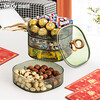 Baicaoyuan Candy Box Fruit Plate Melon Seeds Dried Fruit Nut Fruit Plate Compartment Snack Storage Box Living Room Light Luxury Green Three-Layer Cover