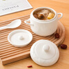 Youlaifu ceramic bowl stew pot soup bowl water-proof stew pot liner steamed egg porridge bird's nest cup pot tableware double lid spoon large 600ml