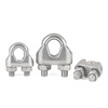 Jinggong (JINGGONG) 304 stainless steel wire rope chuck, wire rope chuck, U-shaped lock buckle, rope tightener, wire clamp 2mm (suitable for 2mm wire rope) (2 pieces)