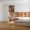 Oubli tatami customized modern simple wardrobe and bookcase combination integrated multi-layer board tatami bed customized for the whole house 899 per square meter customized gold