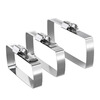 Fengji 304 stainless steel square clamp bridge clamp photovoltaic cable throat clamp trunking tube clamp square tube fixed buckle 100*50 (2 pieces)