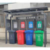 Huili's custom-made garbage sorting kiosk outdoor street stainless steel four-bucket collection garbage shed recycling station rainproof shed community drop-in kiosk dark gray 2