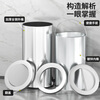 KUK stainless steel trash can 25*61cm swing lid round bucket outdoor shopping mall hotel vertical flip lid Hong Kong style bucket peel box