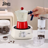 Bincoo Coffee Moka Pot Home Italian Coffee Pot Concentrated Extraction Small Electric Stove Hand Brewed Coffee Pot Set Three Cups Red and White Moka Pot + 100 Filter Papers