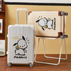 Guihong 2025 New Cartoon Printed Luggage Lightweight Trolley Case for Men and Women Aluminum Frame Large Capacity Student Strong and High-Class 2026 (Aluminum Frame Model) White 20 Inches Domestic and International Boarding Cases