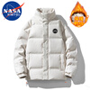 NASA MARVEL down jacket men's winter coat thickened warm bread coat stand collar versatile casual couple wear black 3XL