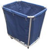 Stainless steel linen cart, hotel work cart, hotel storage cart, room service cart, room entrance cart, laundry cart, tapered double-layer linen bag blue, free shipping