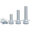 Fengji galvanized round head cross three combination screw pan head with flat elastic washer combination screw M2M2.5M3M4M5M6mm M4*10 50 pieces