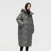 Flying in the Snow Autumn and Winter New Versatile Women's Down Jacket Practical Large Pockets Thickened Women's Long Duck Down Hooded Down Jacket