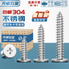 Tianzhuo Hardware 304 stainless steel CA flat head self-tapping screws large thin head flat head pointed tail sinking cross MM2M3M4M5M6 M2.6*12 head diameter 5 300 pieces