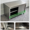 Huilv Extra Thick 1.4 Thick 304 Stainless Steel Workbench Kitchen Workbench Storage Cabinet Commercial Baking and Cutting Table with Sliding Door Length 150* Width 70* Height 80 (Single Pass 1.4 Thick)