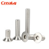 Creaby countersunk head hexagon socket screws 304 stainless steel flat head screws flat cup bolts screws DIN799 M4x8 (50 pieces)