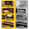 Lin Zhiyu solid wood bookshelf rack floor-standing student home storage storage cabinet grid display short bookcase integrated against the wall walnut color deepened 2 layers 140*30*76.5 3A grade imported solid wood