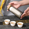Heat-resistant disposable Kung Fu tea cup with storage cup holder rice husk tea cup tea reception 60ml tea cup high-end high-end storage rack
