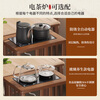 Sizhuge household tea table, removable tea bar, coffee table, kettle, integrated bucket rack, tea cabinet, small tea table, side cabinet, side cabinet, brown square tea table (simple model) + glass appliance combination