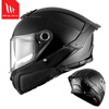 MT HELMETS helmet Spanish MT Thor 4 helmet men's winter large tail motorcycle helmet women's all-season dual-lens full-face helmet flash black (default transparent mirror) XL (recommended 57-58)