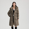 Ellai Puff Feel Down Jacket Women's Long Hooded Windproof Warm Coat Fashionable Duck Down New Year's Jacket Taupe M