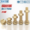 Tianzhuo Hardware National Standard Pure Brass Full Copper Round Head Cross Screw Flat Spring Washer Nut Combination Set Pan Head Machine Screw M5*30 (2 Sets)