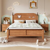 Fruit wood style children's bed solid wood for boys and girls 1.35m single bed 1.2m solid wood bed 1.5m imported golden sandalwood single bed + 10cm natural antibacterial coconut palm mat 120*200cm standard silent bed board