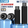 Fengji M3-M16 convex end tightening 12.9-level hexagonal screw machine meter screw top screw headless stop bolt M4M5M6 M10*10 (black) - 20 pieces