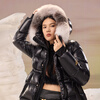 Govan Black Gold Goose Down Jacket Queen 4.0 Eight-lattice Fur Collar Down Jacket Women's Winter Long Jacket Haute Couture Queen Black M