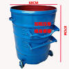 Iron trash can 360L sanitation trailer large iron bucket outdoor trash can public round collection container municipal new product 16 thick standard blue lidless bucket