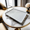 FANCYCHIC Kitchen Drain Basket Drainage Tray Dishes Desktop Multifunctional Heightened Drainage Tray Living Room Storage Drainage Base Large White Drainage Tray