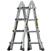 Midoli folding ladder, multifunctional telescopic herringbone ladder, aluminum alloy engineering ladder, thickened, liftable, portable, home climbing stair climbing ladder, seven-step multi-function + wheel, herringbone 3.5 + variable straight ladder *1