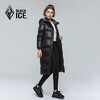 Black Ice Clearance Autumn and Winter Women's Knee-length Duck Down Hooded Lightweight Warm Windproof Down Jacket FAF8961 Off-White M