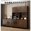 Huanghai Furniture new Chinese style solid wood sideboard tea cabinet wine cabinet multi-functional all-in-one wall storage cupboard home kitchen sideboard metal handle + solid wood cabinet leg length 137CM