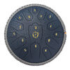 Assas Ethereal Drum 15-tone small 13-inch steel tongue drum gift percussion instrument for adults and children, lotus model-navy blue