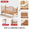 Beech wood spliced bed crib solid wood children's bed widened children's bedside bed with raised guardrails single bed (three side guardrails) + 6cm removable and washable coconut palm mattress 150*60CM side lift all beech