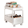 Shuaishi (shuaishi) kitchen drawer-type storage rack pull-out under sink storage rack pull-basket dish drainer rack kitchen cabinet storage rack white