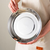 Onlycook316 stainless steel plate food grade dinner plate household dish preparation plate round plate dinner plate tableware 16cm