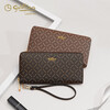 Goldlion Wallet Women's 2025 New Clutch Printed Long Zipper Multifunctional Coin Purse Women's Wallet Clutch Dark Brown