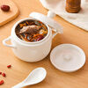 Youlaifu ceramic bowl stew pot soup bowl water-proof stew pot liner steamed egg porridge bird's nest cup pot tableware double lid spoon large 600ml