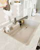 Japan imported large single sink HS800 above and below counter basin kitchen artificial marble color mute beige