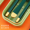 Tang Zong Chopsticks Green 304 Stainless Steel Spoon and Chopsticks Set Student Portable Tableware Box 3-piece Set A7338