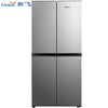 Xinfei refrigerator household cross-fold four-door refrigerator 60cm ultra-thin flat embedded large capacity energy-saving power-saving refrigerator automatic defrost rental kitchen preferred trade-in subsidy silver 382 liter automatic defrost model