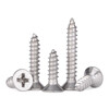 Jinggong 304 stainless steel countersunk head self-tapping screws cross flat head wood screws M2.9M3.9M4.8M5.5 M1*3 (200 pieces)