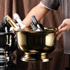 Half Sheng stainless steel champagne bucket European style new ice wine bucket outdoor champagne bucket bar club KTV soft decoration design golden champagne bucket/single