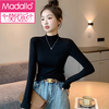 Modal Half Turtle Collar Modal Bottoming Shirt for Women 2025 New Minimalist Long Sleeve T-shirt Slim Thin Top Store Gray XL Recommended 115~130 catties