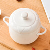 Youlaifu ceramic bowl stew pot soup bowl water-proof stew pot liner steamed egg porridge bird's nest cup pot tableware double lid spoon large 600ml