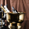 Half Sheng stainless steel champagne bucket European style new ice wine bucket outdoor champagne bucket bar club KTV soft decoration design golden champagne bucket/single