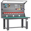 Baigang Heavy Duty Workbench Maintenance Table Factory Workshop Fitter Operation Table Assembly Line Packing Table Single Table + Double Hanging Board + Light Stand + Shed Board 1800*750*1820mm