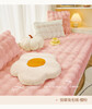 Gu Ci Internet celebrity rabbit plush bay window cushion window sill cushion 2025 new winter high-end balcony bedroom winter cushion blanket massage rabbit plush - milk white 70*120cm