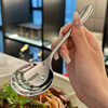 FANCYCHIC316 extra thick stainless steel dry rice spoon household thickened big head Internet celebrity eating adult spoon long. 17.5 cm long 5-pack extra thick