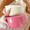 Macaron color ceramic bowl cream color high value household underglaze color tableware ins new rice bowl dessert bowl warm style for a family of four four bowls